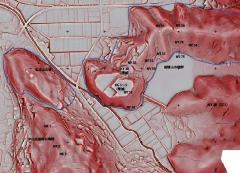 赤色立体地図（弘法山古墳周辺）の画像