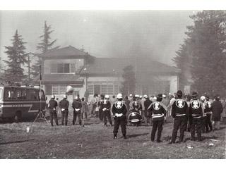 火災実験(島内・カネボウ跡地)の写真