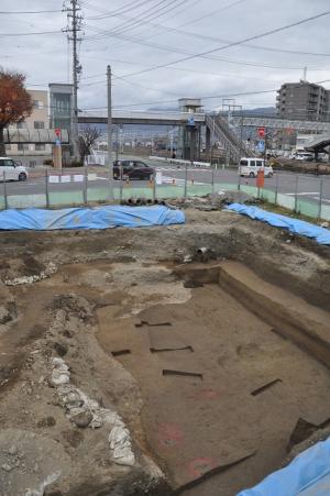 出川南遺跡第29次調査　穴田川の近代の流路と古代の流路の跡