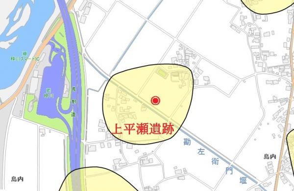 島内上平瀬遺跡 地図