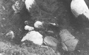 住居跡遺物出土状況(山辺中学校敷地)