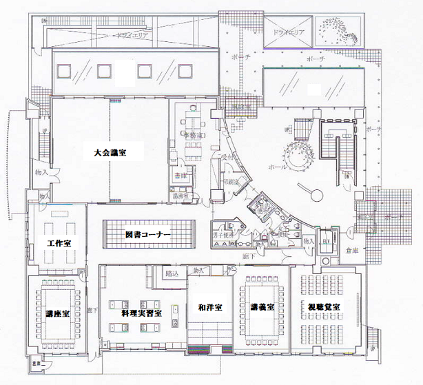 ゆめひろば庄内1階 庄内地区公民館 館内図面の画像