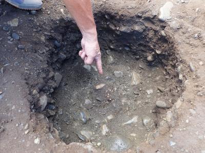 土坑底面から出土した歯