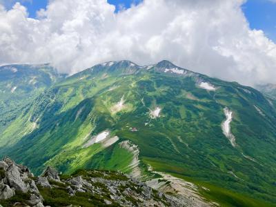 鷲羽岳から双六岳方面(長野県大町市と富山県富山市にまたがる)