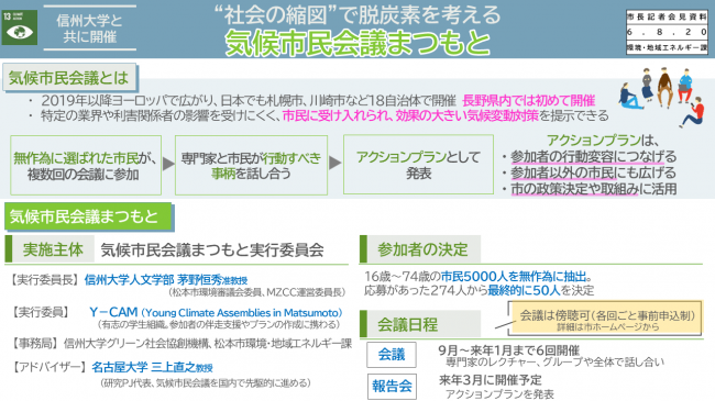 資料７　“社会の縮図”で脱炭素を考える　気候市民会議まつもと
