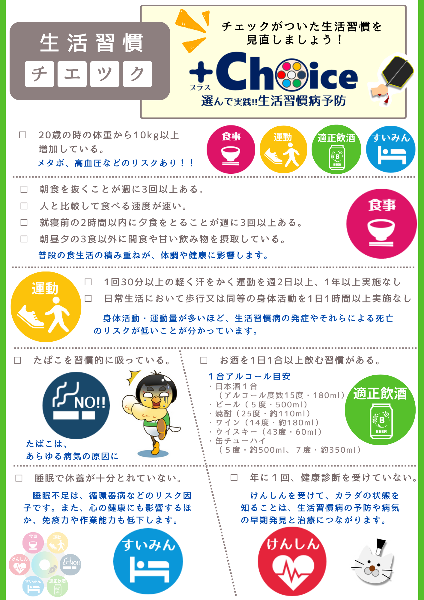 生活習慣チェックリスト