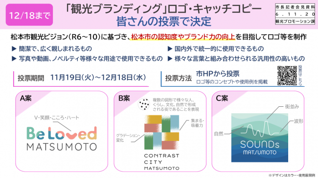 資料７　「観光ブランディング」ロゴ・キャッチコピー　皆さんの投票で決定