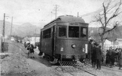 浅間線松南高校前（筑摩鉄道あさま線開業記念葉書）
