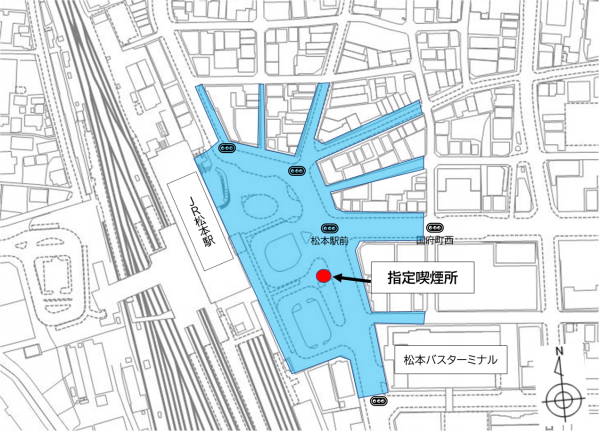 受動喫煙防止区域（松本駅お城口広場）