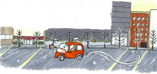 凍結防止剤を散布