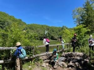 生きものを探す参加者