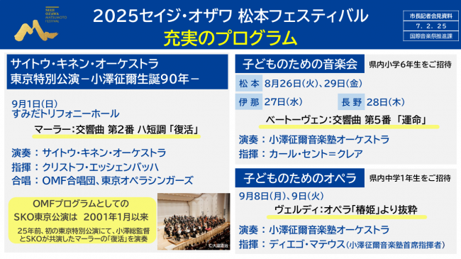 資料４　２０２５セイジ・オザワ松本フェスティバル　充実のプログラム