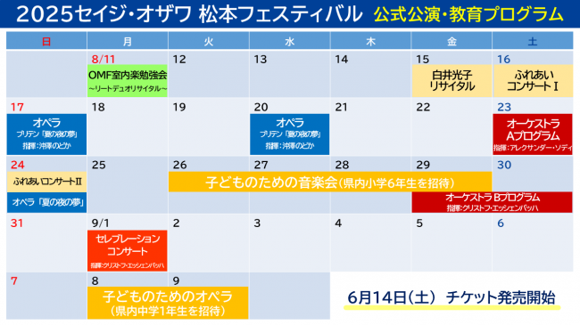 資料５　２０２５セイジ・オザワ松本フェスティバル　公式公演・教育プログラム