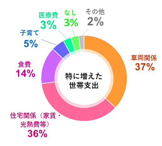 特に増えた世帯支出