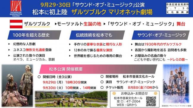 資料1　9月29・30日「サウンド・オブ・ミュージック」公演　松本に初上陸　ザルツブルク マリオネット劇場