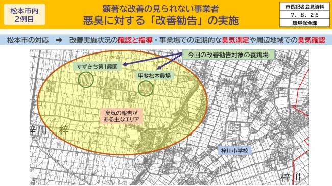 資料7　松本市内2例目　顕著な改善の見られない事業者　悪臭に対する「改善勧告」の実施（2）
