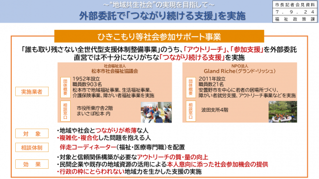 資料2　～“地域共生社会”の実現を目指して～　外部委託で「つながり続ける支援」を実施