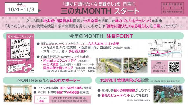 資料3　「誰かに語りたくなる暮らし」を日常に　三の丸MONTHスタート