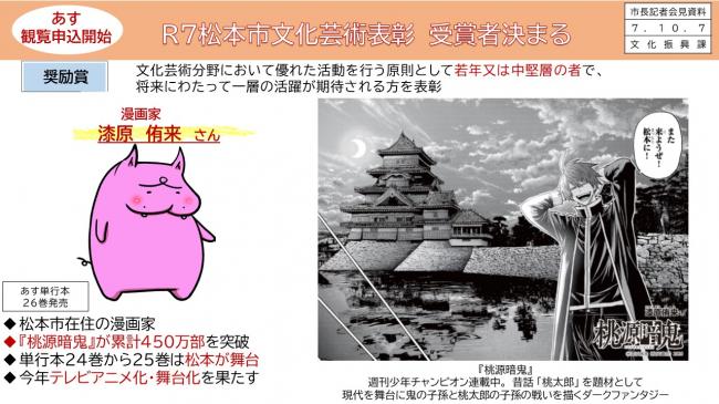 資料2　あす観覧申込開始　Ｒ7松本市文化芸術表彰　受賞者決まる（2）