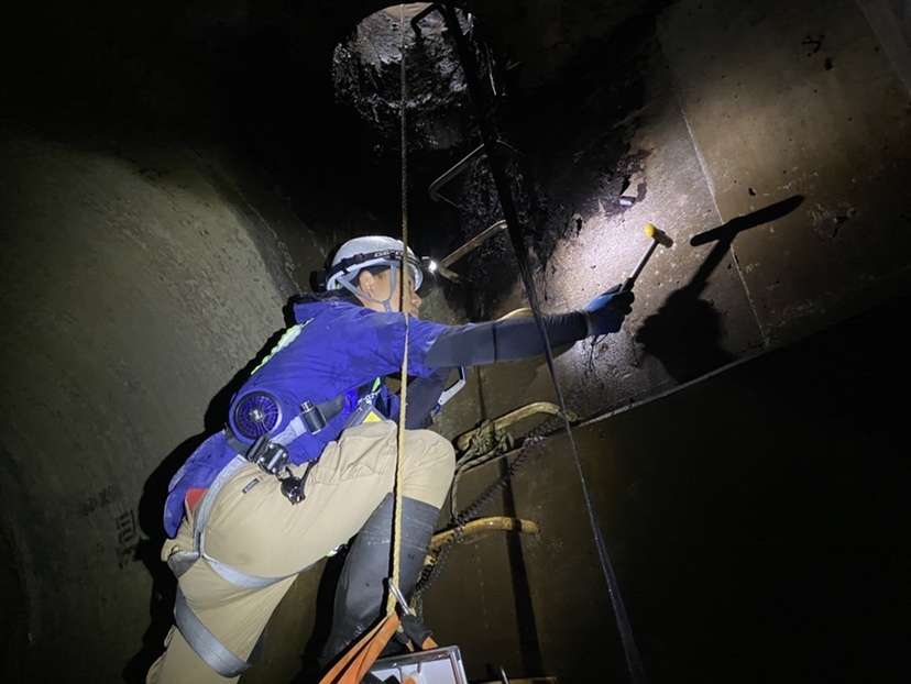 接続部の診断の様子