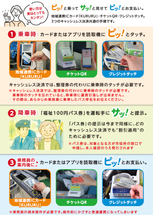 松本市福祉100円バスキャッシュレス支払方法