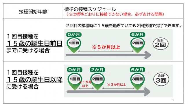 HPV接種スケジュール