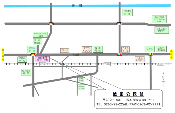 公民館までの地図