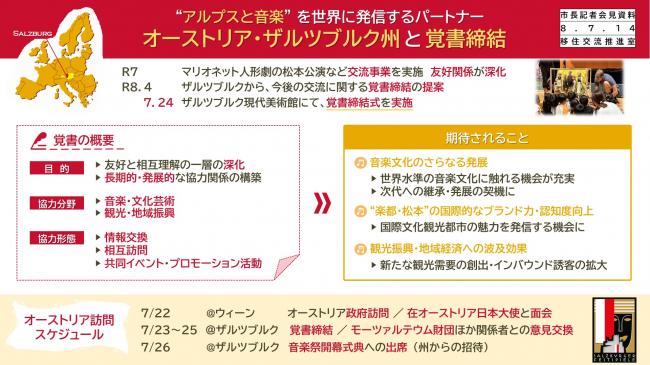 資料1　“アルプスと音楽” を世界に発信するパートナー　オーストリア・ザルツブルク州 と 覚書締結