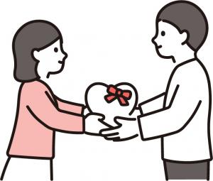 カップルのイラスト（ハート）